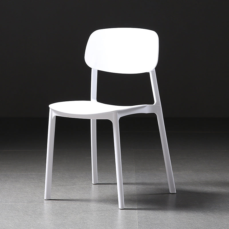 Plastic Armless Dining Chairs Scandinavian Open Back Dining Side Chair White 1 Piece Clearhalo 'Dining Chairs' 'Dining Tables & Seating' 'dining_chair' 'furn' 'furn_dining_chair' 'Furniture' 'Kitchen & Dining Furniture' 5580493