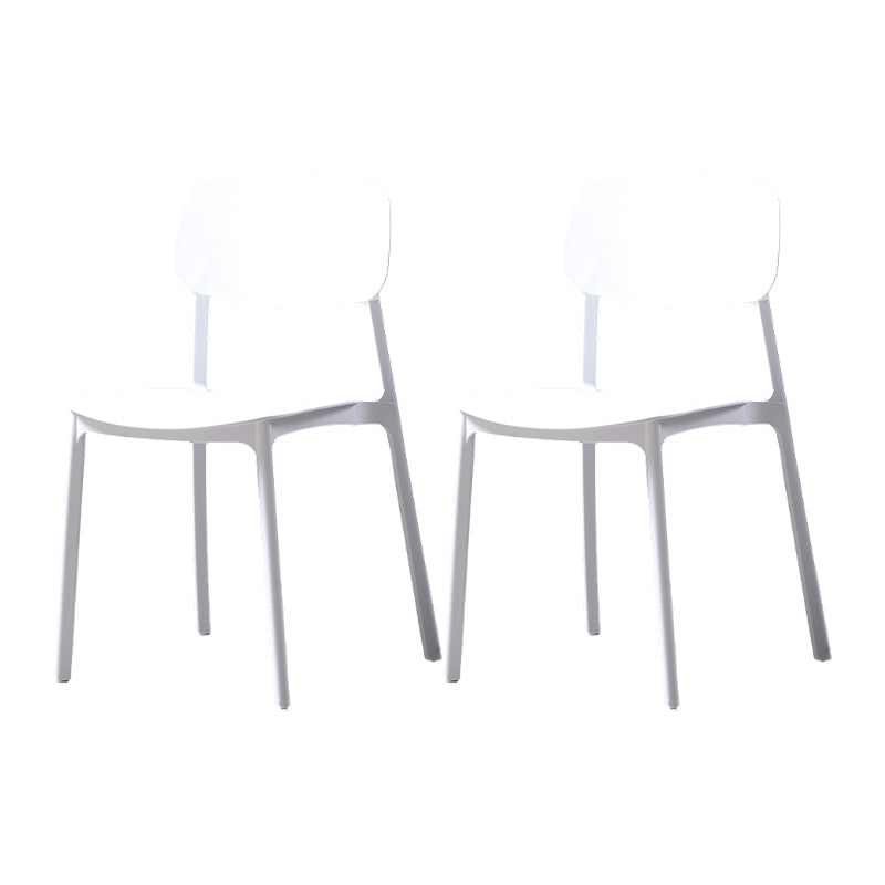 Plastic Armless Dining Chairs Scandinavian Open Back Dining Side Chair White 2 Piece Set Clearhalo 'Dining Chairs' 'Dining Tables & Seating' 'dining_chair' 'furn' 'furn_dining_chair' 'Furniture' 'Kitchen & Dining Furniture' 5580494