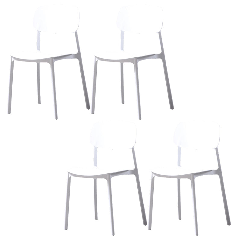 Plastic Armless Dining Chairs Scandinavian Open Back Dining Side Chair White 4 Piece Set Clearhalo 'Dining Chairs' 'Dining Tables & Seating' 'dining_chair' 'furn' 'furn_dining_chair' 'Furniture' 'Kitchen & Dining Furniture' 5580496
