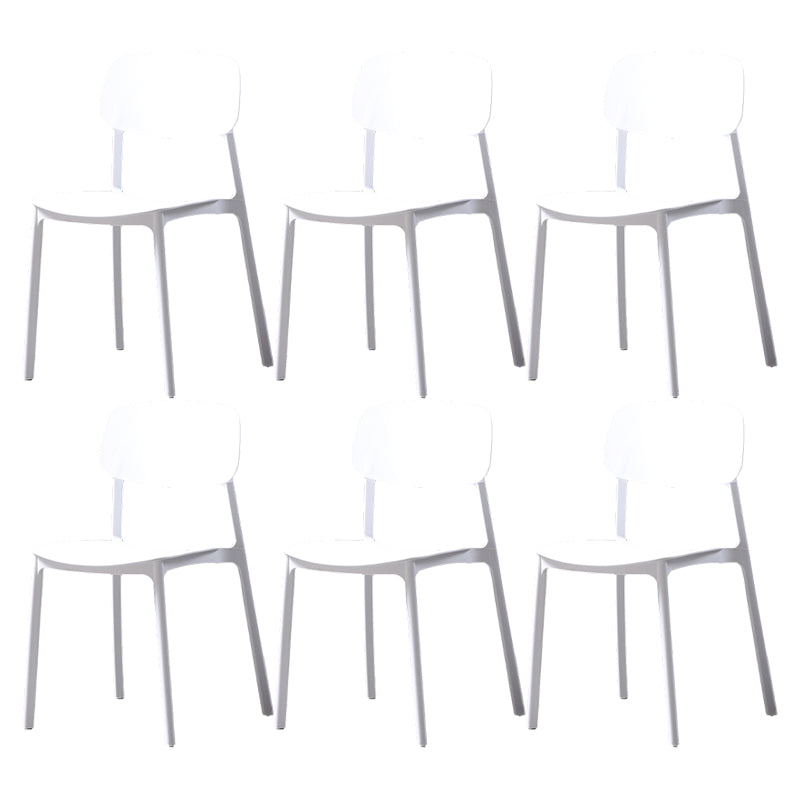 Plastic Armless Dining Chairs Scandinavian Open Back Dining Side Chair White 6 Piece Set Clearhalo 'Dining Chairs' 'Dining Tables & Seating' 'dining_chair' 'furn' 'furn_dining_chair' 'Furniture' 'Kitchen & Dining Furniture' 5580499