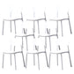 Plastic Armless Dining Chairs Scandinavian Open Back Dining Side Chair White 8 Piece Set Clearhalo 'Dining Chairs' 'Dining Tables & Seating' 'dining_chair' 'furn' 'furn_dining_chair' 'Furniture' 'Kitchen & Dining Furniture' 5580500