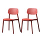 Plastic Armless Dining Chairs Scandinavian Open Back Dining Side Chair Red 2 Piece Set Clearhalo 'Dining Chairs' 'Dining Tables & Seating' 'dining_chair' 'furn' 'furn_dining_chair' 'Furniture' 'Kitchen & Dining Furniture' 5580503