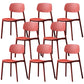 Plastic Armless Dining Chairs Scandinavian Open Back Dining Side Chair Red 8 Piece Set Clearhalo 'Dining Chairs' 'Dining Tables & Seating' 'dining_chair' 'furn' 'furn_dining_chair' 'Furniture' 'Kitchen & Dining Furniture' 5580506