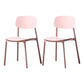 Plastic Armless Dining Chairs Scandinavian Open Back Dining Side Chair Pink 2 Piece Set Clearhalo 'Dining Chairs' 'Dining Tables & Seating' 'dining_chair' 'furn' 'furn_dining_chair' 'Furniture' 'Kitchen & Dining Furniture' 5580508
