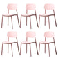 Plastic Armless Dining Chairs Scandinavian Open Back Dining Side Chair Pink 6 Piece Set Clearhalo 'Dining Chairs' 'Dining Tables & Seating' 'dining_chair' 'furn' 'furn_dining_chair' 'Furniture' 'Kitchen & Dining Furniture' 5580510