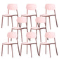 Plastic Armless Dining Chairs Scandinavian Open Back Dining Side Chair Pink 8 Piece Set Clearhalo 'Dining Chairs' 'Dining Tables & Seating' 'dining_chair' 'furn' 'furn_dining_chair' 'Furniture' 'Kitchen & Dining Furniture' 5580511