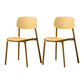 Plastic Armless Dining Chairs Scandinavian Open Back Dining Side Chair Yellow 2 Piece Set Clearhalo 'Dining Chairs' 'Dining Tables & Seating' 'dining_chair' 'furn' 'furn_dining_chair' 'Furniture' 'Kitchen & Dining Furniture' 5580513