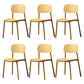 Plastic Armless Dining Chairs Scandinavian Open Back Dining Side Chair Yellow 6 Piece Set Clearhalo 'Dining Chairs' 'Dining Tables & Seating' 'dining_chair' 'furn' 'furn_dining_chair' 'Furniture' 'Kitchen & Dining Furniture' 5580515