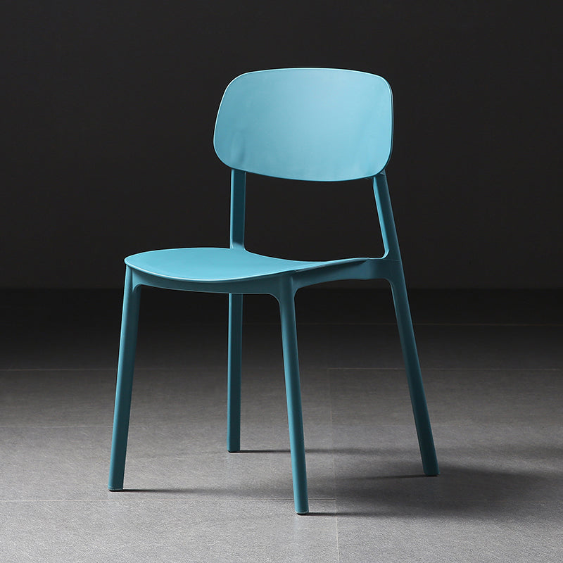 Plastic Armless Dining Chairs Scandinavian Open Back Dining Side Chair Blue 1 Piece Clearhalo 'Dining Chairs' 'Dining Tables & Seating' 'dining_chair' 'furn' 'furn_dining_chair' 'Furniture' 'Kitchen & Dining Furniture' 5580517