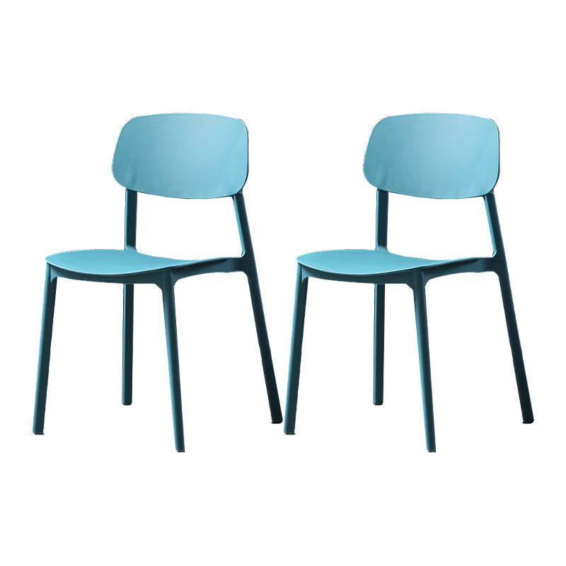 Plastic Armless Dining Chairs Scandinavian Open Back Dining Side Chair Blue 2 Piece Set Clearhalo 'Dining Chairs' 'Dining Tables & Seating' 'dining_chair' 'furn' 'furn_dining_chair' 'Furniture' 'Kitchen & Dining Furniture' 5580518