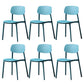 Plastic Armless Dining Chairs Scandinavian Open Back Dining Side Chair Blue 6 Piece Set Clearhalo 'Dining Chairs' 'Dining Tables & Seating' 'dining_chair' 'furn' 'furn_dining_chair' 'Furniture' 'Kitchen & Dining Furniture' 5580520