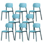 Plastic Armless Dining Chairs Scandinavian Open Back Dining Side Chair Blue 8 Piece Set Clearhalo 'Dining Chairs' 'Dining Tables & Seating' 'dining_chair' 'furn' 'furn_dining_chair' 'Furniture' 'Kitchen & Dining Furniture' 5580521