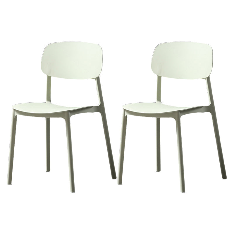 Plastic Armless Dining Chairs Scandinavian Open Back Dining Side Chair Green 2 Piece Set Clearhalo 'Dining Chairs' 'Dining Tables & Seating' 'dining_chair' 'furn' 'furn_dining_chair' 'Furniture' 'Kitchen & Dining Furniture' 5580523