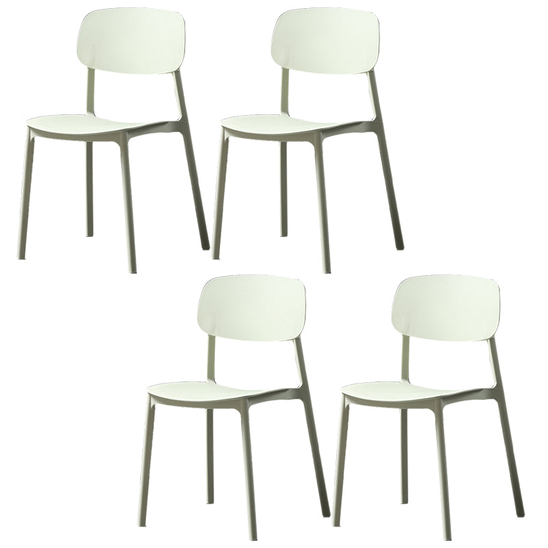 Plastic Armless Dining Chairs Scandinavian Open Back Dining Side Chair Green 4 Piece Set Clearhalo 'Dining Chairs' 'Dining Tables & Seating' 'dining_chair' 'furn' 'furn_dining_chair' 'Furniture' 'Kitchen & Dining Furniture' 5580524