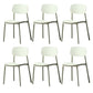 Plastic Armless Dining Chairs Scandinavian Open Back Dining Side Chair Green 6 Piece Set Clearhalo 'Dining Chairs' 'Dining Tables & Seating' 'dining_chair' 'furn' 'furn_dining_chair' 'Furniture' 'Kitchen & Dining Furniture' 5580525