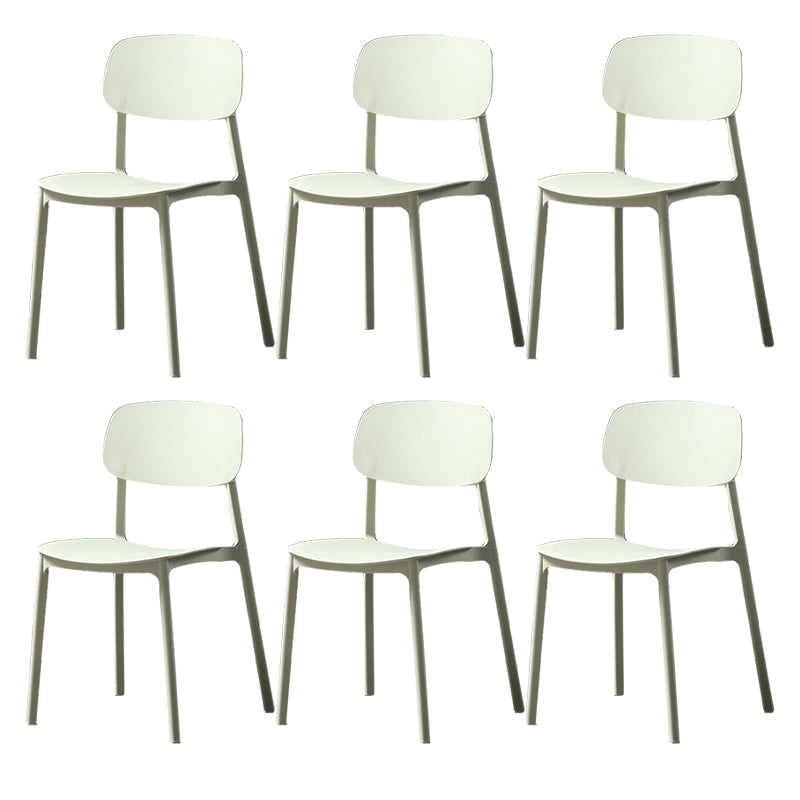 Plastic Armless Dining Chairs Scandinavian Open Back Dining Side Chair Green 6 Piece Set Clearhalo 'Dining Chairs' 'Dining Tables & Seating' 'dining_chair' 'furn' 'furn_dining_chair' 'Furniture' 'Kitchen & Dining Furniture' 5580525