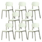 Plastic Armless Dining Chairs Scandinavian Open Back Dining Side Chair Green 8 Piece Set Clearhalo 'Dining Chairs' 'Dining Tables & Seating' 'dining_chair' 'furn' 'furn_dining_chair' 'Furniture' 'Kitchen & Dining Furniture' 5580526