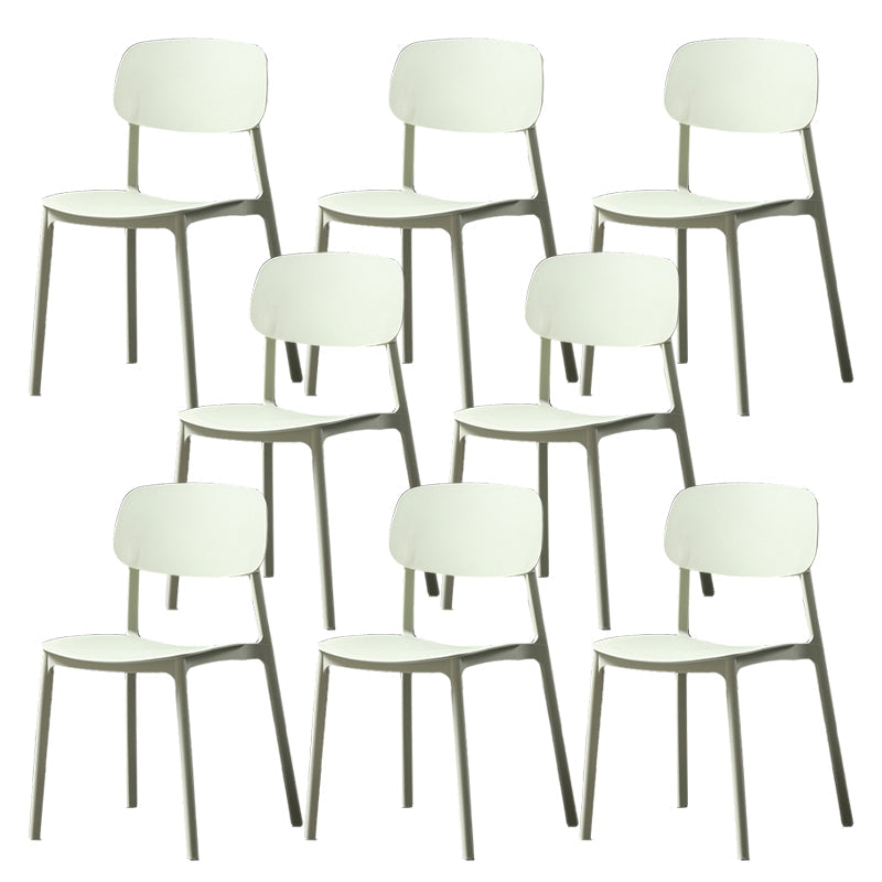 Plastic Armless Dining Chairs Scandinavian Open Back Dining Side Chair Green 8 Piece Set Clearhalo 'Dining Chairs' 'Dining Tables & Seating' 'dining_chair' 'furn' 'furn_dining_chair' 'Furniture' 'Kitchen & Dining Furniture' 5580526