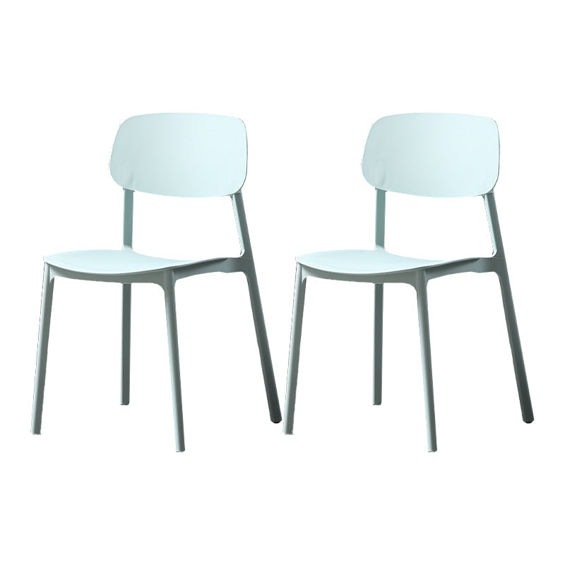 Plastic Armless Dining Chairs Scandinavian Open Back Dining Side Chair Light Green 2 Piece Set Clearhalo 'Dining Chairs' 'Dining Tables & Seating' 'dining_chair' 'furn' 'furn_dining_chair' 'Furniture' 'Kitchen & Dining Furniture' 5580528