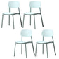 Plastic Armless Dining Chairs Scandinavian Open Back Dining Side Chair Light Green 4 Piece Set Clearhalo 'Dining Chairs' 'Dining Tables & Seating' 'dining_chair' 'furn' 'furn_dining_chair' 'Furniture' 'Kitchen & Dining Furniture' 5580529