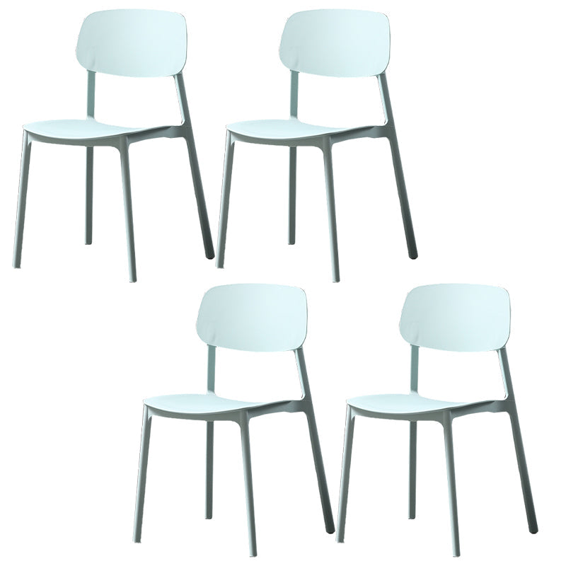 Plastic Armless Dining Chairs Scandinavian Open Back Dining Side Chair Light Green 4 Piece Set Clearhalo 'Dining Chairs' 'Dining Tables & Seating' 'dining_chair' 'furn' 'furn_dining_chair' 'Furniture' 'Kitchen & Dining Furniture' 5580529