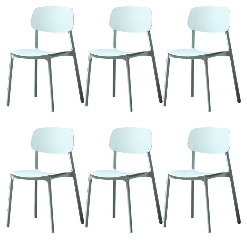 Plastic Armless Dining Chairs Scandinavian Open Back Dining Side Chair Light Green 6 Piece Set Clearhalo 'Dining Chairs' 'Dining Tables & Seating' 'dining_chair' 'furn' 'furn_dining_chair' 'Furniture' 'Kitchen & Dining Furniture' 5580530