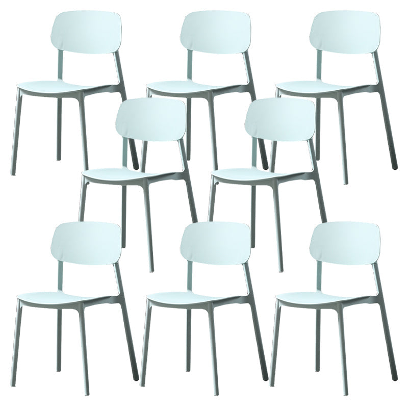 Plastic Armless Dining Chairs Scandinavian Open Back Dining Side Chair Light Green 8 Piece Set Clearhalo 'Dining Chairs' 'Dining Tables & Seating' 'dining_chair' 'furn' 'furn_dining_chair' 'Furniture' 'Kitchen & Dining Furniture' 5580531