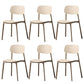 Plastic Armless Dining Chairs Scandinavian Open Back Dining Side Chair Khaki 6 Piece Set Clearhalo 'Dining Chairs' 'Dining Tables & Seating' 'dining_chair' 'furn' 'furn_dining_chair' 'Furniture' 'Kitchen & Dining Furniture' 5580535