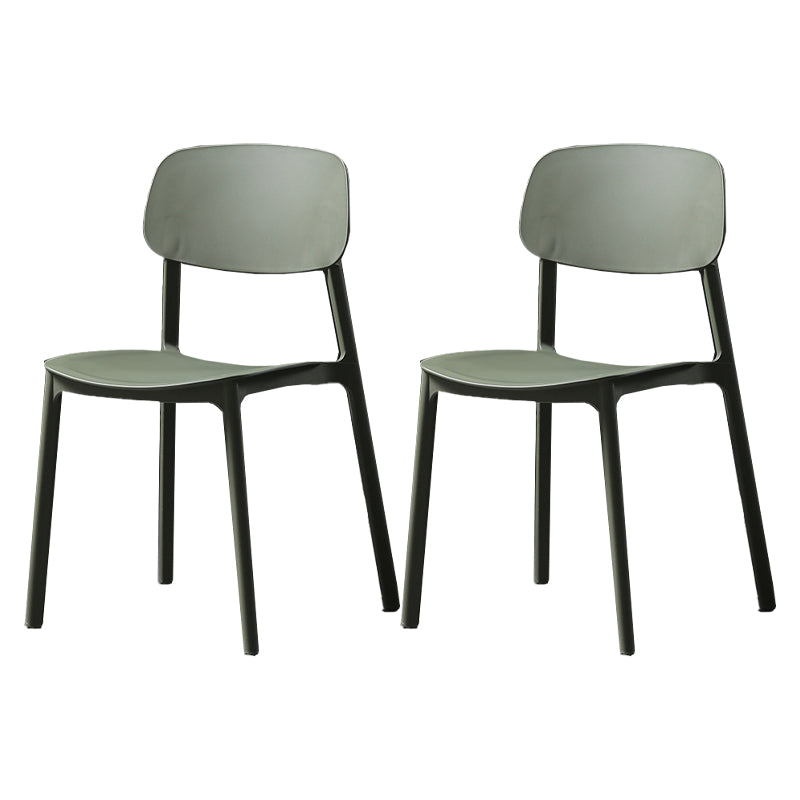 Plastic Armless Dining Chairs Scandinavian Open Back Dining Side Chair Blackish Green 2 Piece Set Clearhalo 'Dining Chairs' 'Dining Tables & Seating' 'dining_chair' 'furn' 'furn_dining_chair' 'Furniture' 'Kitchen & Dining Furniture' 5580538