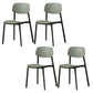 Plastic Armless Dining Chairs Scandinavian Open Back Dining Side Chair Blackish Green 4 Piece Set Clearhalo 'Dining Chairs' 'Dining Tables & Seating' 'dining_chair' 'furn' 'furn_dining_chair' 'Furniture' 'Kitchen & Dining Furniture' 5580539