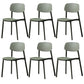 Plastic Armless Dining Chairs Scandinavian Open Back Dining Side Chair Blackish Green 6 Piece Set Clearhalo 'Dining Chairs' 'Dining Tables & Seating' 'dining_chair' 'furn' 'furn_dining_chair' 'Furniture' 'Kitchen & Dining Furniture' 5580540