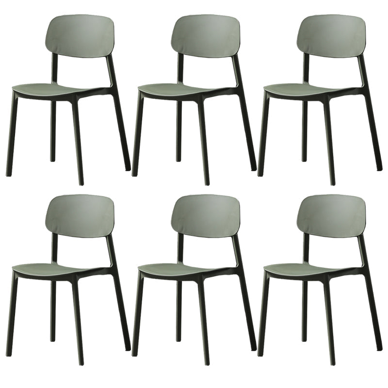Plastic Armless Dining Chairs Scandinavian Open Back Dining Side Chair Blackish Green 6 Piece Set Clearhalo 'Dining Chairs' 'Dining Tables & Seating' 'dining_chair' 'furn' 'furn_dining_chair' 'Furniture' 'Kitchen & Dining Furniture' 5580540