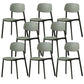 Plastic Armless Dining Chairs Scandinavian Open Back Dining Side Chair Blackish Green 8 Piece Set Clearhalo 'Dining Chairs' 'Dining Tables & Seating' 'dining_chair' 'furn' 'furn_dining_chair' 'Furniture' 'Kitchen & Dining Furniture' 5580541