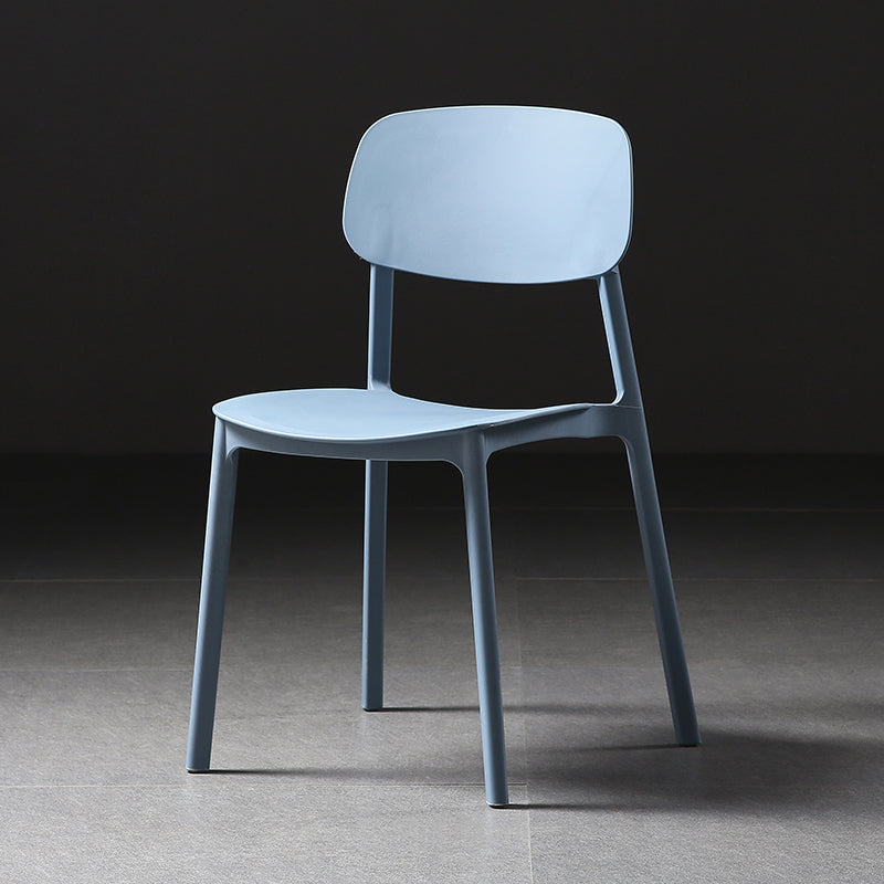 Plastic Armless Dining Chairs Scandinavian Open Back Dining Side Chair Airy Blue 1 Piece Clearhalo 'Dining Chairs' 'Dining Tables & Seating' 'dining_chair' 'furn' 'furn_dining_chair' 'Furniture' 'Kitchen & Dining Furniture' 5580542