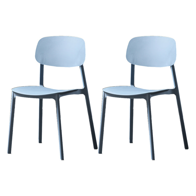 Plastic Armless Dining Chairs Scandinavian Open Back Dining Side Chair Airy Blue 2 Piece Set Clearhalo 'Dining Chairs' 'Dining Tables & Seating' 'dining_chair' 'furn' 'furn_dining_chair' 'Furniture' 'Kitchen & Dining Furniture' 5580543
