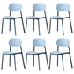Plastic Armless Dining Chairs Scandinavian Open Back Dining Side Chair Airy Blue 6 Piece Set Clearhalo 'Dining Chairs' 'Dining Tables & Seating' 'dining_chair' 'furn' 'furn_dining_chair' 'Furniture' 'Kitchen & Dining Furniture' 5580545