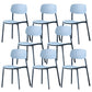 Plastic Armless Dining Chairs Scandinavian Open Back Dining Side Chair Airy Blue 8 Piece Set Clearhalo 'Dining Chairs' 'Dining Tables & Seating' 'dining_chair' 'furn' 'furn_dining_chair' 'Furniture' 'Kitchen & Dining Furniture' 5580546