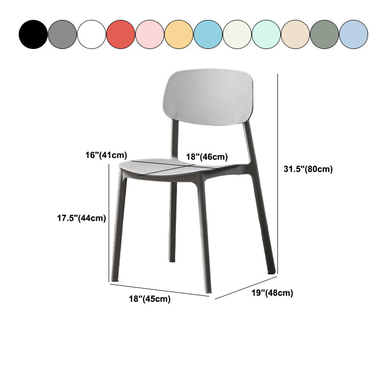 Plastic Armless Dining Chairs Scandinavian Open Back Dining Side Chair Clearhalo 'Dining Chairs' 'Dining Tables & Seating' 'dining_chair' 'furn' 'furn_dining_chair' 'Furniture' 'Kitchen & Dining Furniture' 5580547