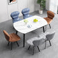 Black Steel Legs Dining Chairs Modern Armless Chair with Faux Leather Upholstered