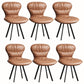 Black Steel Legs Dining Chairs Modern Armless Chair with Faux Leather Upholstered