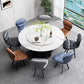 Black Steel Legs Dining Chairs Modern Armless Chair with Faux Leather Upholstered