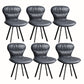 Black Steel Legs Dining Chairs Modern Armless Chair with Faux Leather Upholstered