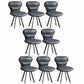 Black Steel Legs Dining Chairs Modern Armless Chair with Faux Leather Upholstered