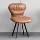 Black Steel Legs Dining Chairs Modern Armless Chair with Faux Leather Upholstered