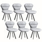 Black Steel Legs Dining Chairs Modern Armless Chair with Faux Leather Upholstered