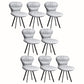 Black Steel Legs Dining Chairs Modern Armless Chair with Faux Leather Upholstered