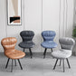 Black Steel Legs Dining Chairs Modern Armless Chair with Faux Leather Upholstered