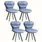 Black Steel Legs Dining Chairs Modern Armless Chair with Faux Leather Upholstered