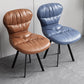 Black Steel Legs Dining Chairs Modern Armless Chair with Faux Leather Upholstered