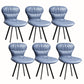 Black Steel Legs Dining Chairs Modern Armless Chair with Faux Leather Upholstered